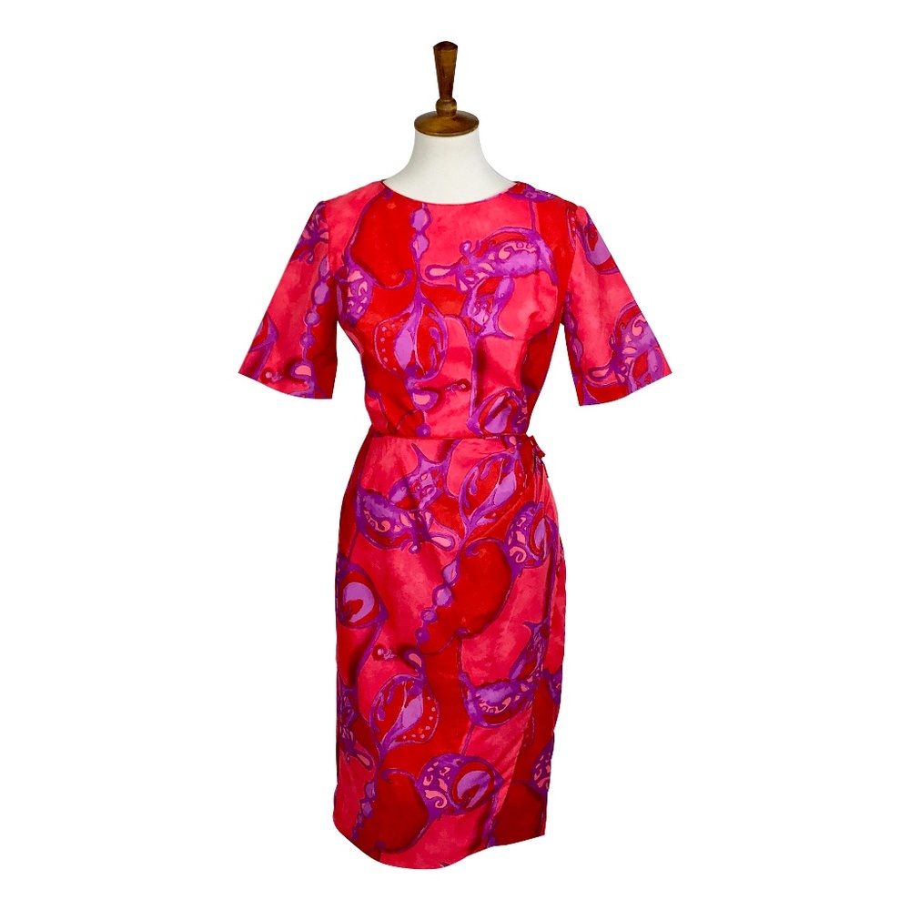 Vintage 60s Calabash House Hawaiian Print Dress 4